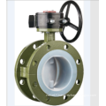 Four fluorine butterfly valve with pneumatic actuator
